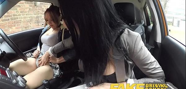  Fake Driving School Daddys girl fails her test with strict busty mature examiner